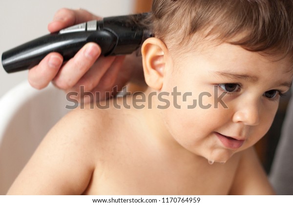 First Haircut Baby Boys Haircut Stock Photo Edit Now