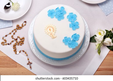 First Holy Communion Cake On The Table

