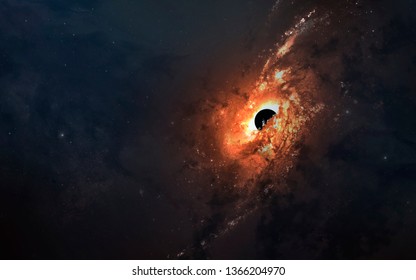 First image of black hole. Wormhole in deep space. Messier 87. Elements of this image furnished by NASA