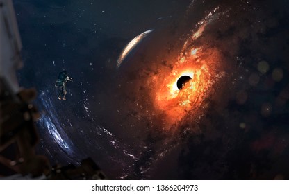 First Image Of Black Hole. Wormhole In Deep Space. Messier 87. Elements Of This Image Furnished By NASA