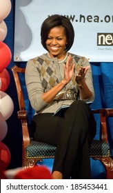 First Lady Michelle Obama At A Public Appearance For National Education Association, NEA, Read Across America Day Kick Off, Library Of Congress, Washington, DC March 2, 2010