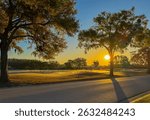 First light over golf course Lutz. Florida