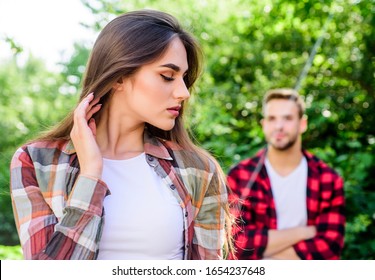 First Meet. Woman In Selective Focus With Man In Park. Family Weekend. Romantic Date. Valentines Day. Summer Camping In Forest. First Meet Of Couple Outdoor. Relationship. Couple In Love.