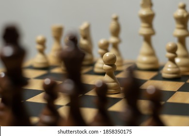 First Move In A Chess Game, Pawn Two Steps Ahead Seen From Blacks