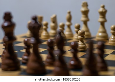 First Move In A Chess Game, Pawn Two Steps Ahead Seen From Blacks