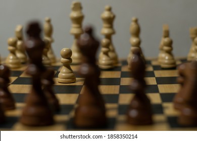 First Move In A Chess Game, Pawn Two Steps Ahead Seen From Blacks