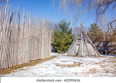 First Nations Historical Construction. North America People, Canada.