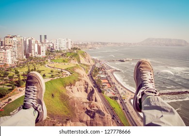 First Person Perspective Paragliding Color Processed