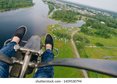 First Person Perspective Paragliding Over The Park