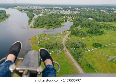 First Person Perspective Paragliding Over The Park