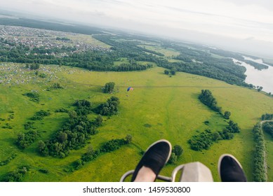 First Person Perspective Paragliding Over The Park