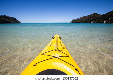 First Person View Kayaking Through Clear Water