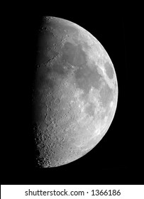 First quarter Moon, photographed on 2004-05-27