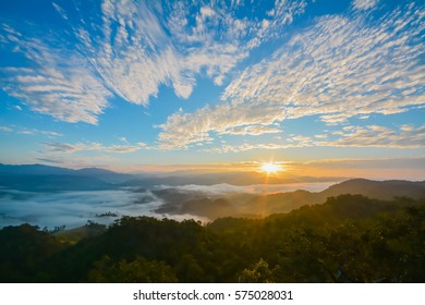 The First Rays Of The Sun. Mist. Doi Hua Mod.