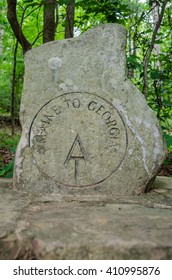 The First Sign Hikers Completing The Appalachian Trail As They Embark From Its Southern Most Point Near Springer Mountain In Georgia