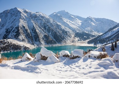 First snow at Big Almaty Lake, Ile Alatau National Park, ALmaty, Kazakhstan - Powered by Shutterstock