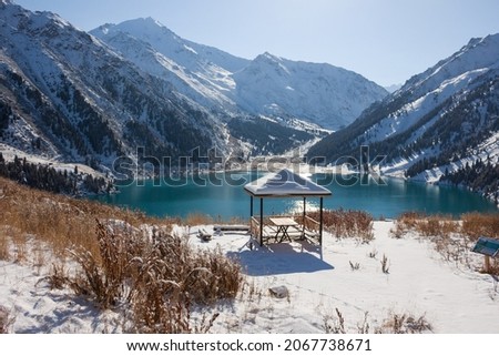 First snow at Big Almaty Lake, Ile Alatau National Park, ALmaty, Kazakhstan