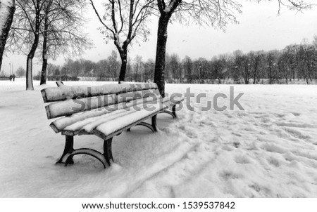 Similar – Ruhepunkt Winter Schnee