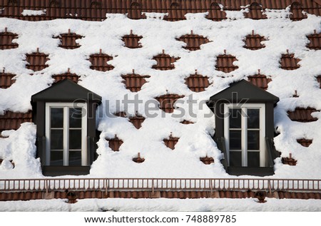 Similar – Tauwetter Dach Fenster