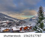 First snow of the year in Courchevel 1650 looking down the valley.