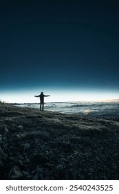 First sunlight above the clouds