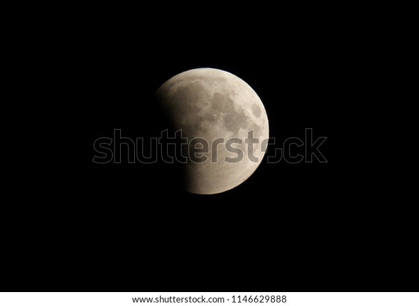 The first third of the phase of the lunar eclipse\
- July 27/2018