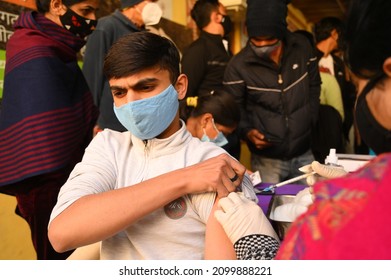 First Time Covid Vaccination For 15-18 Age Group Starts Today At Urban Primary Health Centre Gurgaon. Gurgaon, Haryana, India. January 03, 2022.