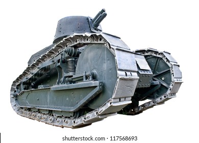 First World War Tank Isolated On White