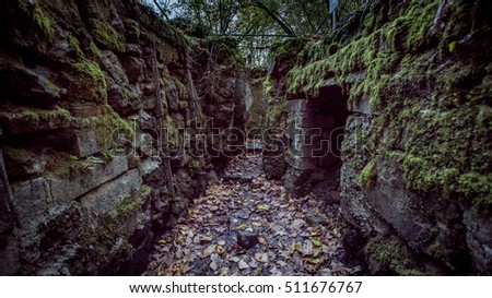 First World War trenches, Butte De Vauquois, Verdun, France