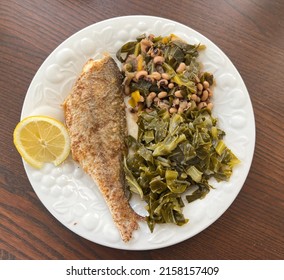 Fish Blackeyed Peas And Greens 