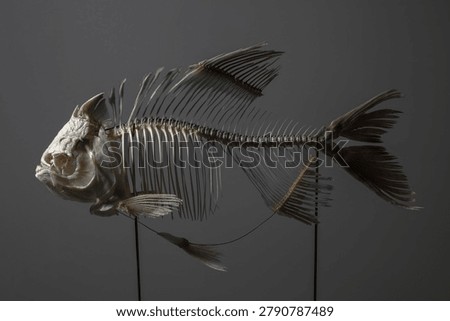 fish bone skeleton in dark lowkey style