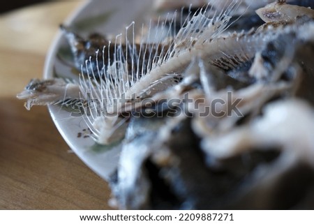 Fish bones on a plate