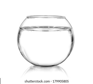 a fish bowl, isolated on white