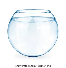  fish bowl isolated on white background 