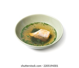 Fish Broth Isolated On White Background.