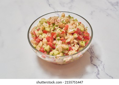 Fish Ceviche Bowl, A Traditional Dish From Peru And The Caribbean.