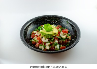 Fish Ceviche Served On A Pewter Plate