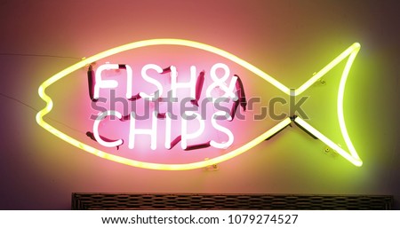 Fish and chips neon sign