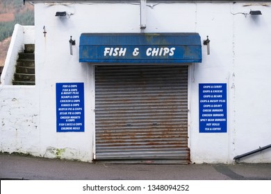 Fish and chips shop cafe takeaway sign uk
