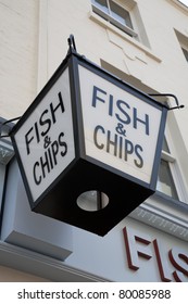 Fish and Chips Sign in London