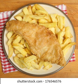 Fish And Chips Viewed From Above.