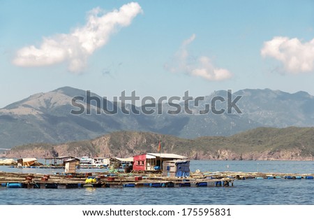 Fish coop farm in Eastern sea, Vietnam