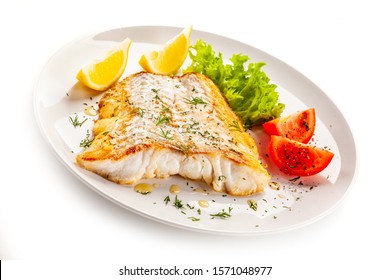 Fish Dish - Fried Fish Fillet With Vegetables