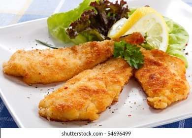 Fish Dish - Fried Fish Fillet With Vegetables