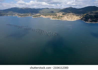 Fish Farm In A Dam Photographed From Above