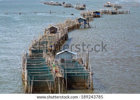 Fish farms in chanthaburi,Thailand.