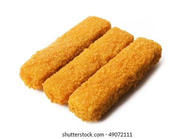 Fish Fingers Isolated On White Background