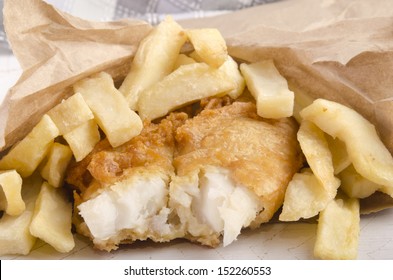 Fish And French Fries In A Brown Bag