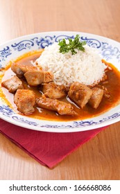 Fish Goulash With Rice And Sauce