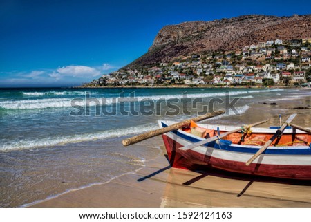 Fish Hoek, South Africa - colorful boat on the beach